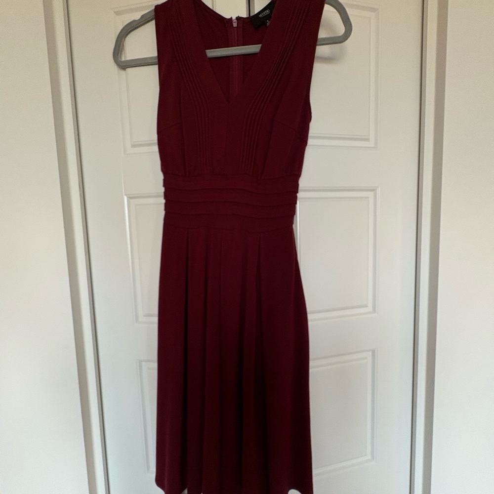 MYSTIC dark red midi dress
